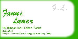 fanni lamer business card